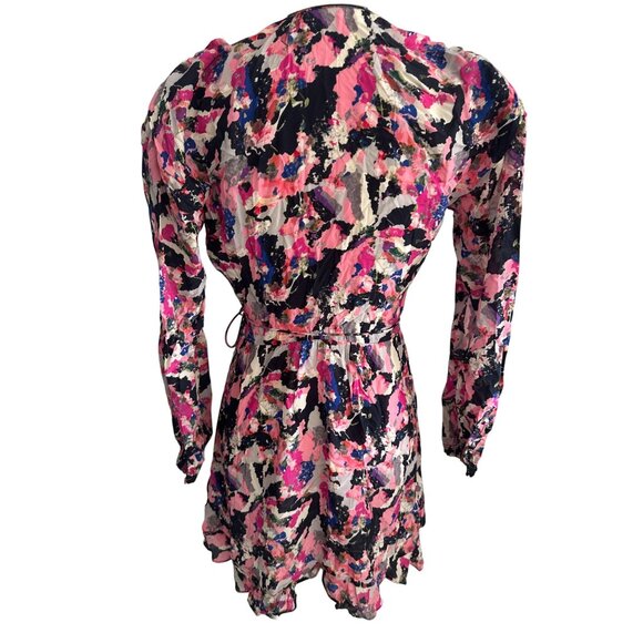 IRO Women's Pink Floral Wrap Dress Size 34 US XS - Picture 9 of 11